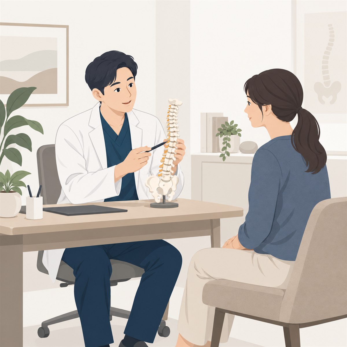 진료 상담 과정 설명 일러스트